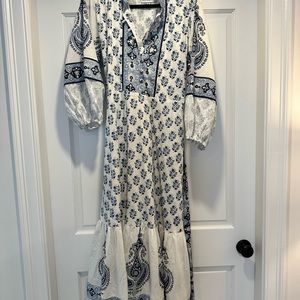 Sue Sartor Dress - blue and white